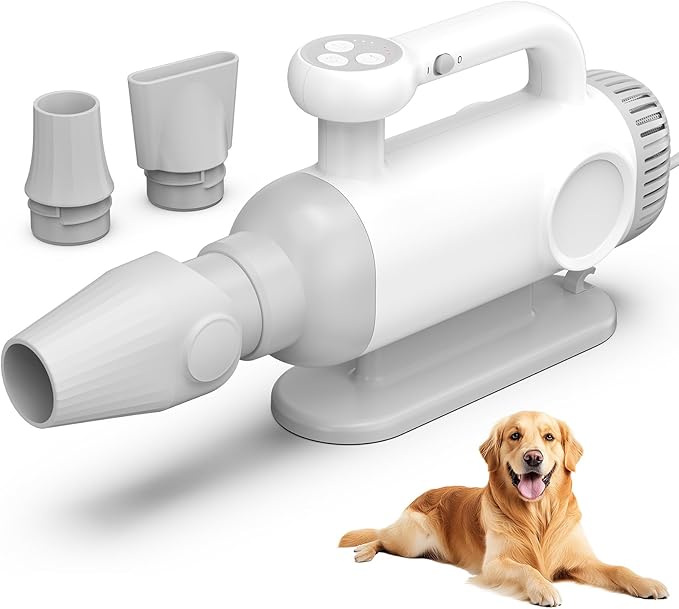 Lrbsule Ultra Quiet Dog Hair Dryer, 3-in-1 Nozzles,Dog Grooming Dryer Blower
