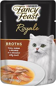 Fancy Feast Royale Adult Wet Cat Food Tuna, Surimi & Prawns in Broth 12x40g
