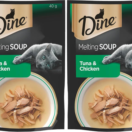 Dine Melting Soup Wet Cat Food Tuna & Chicken 40g Pouch, 24 Pack Visit the