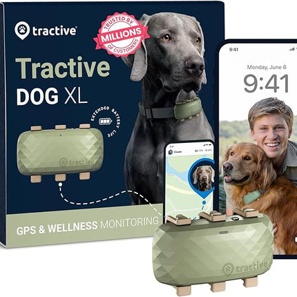 Tractive Dog XL GPS Tracker for Large Dogs, Green