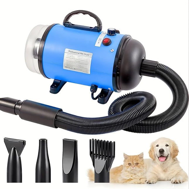 2-in-1 Pet Hair Dryer & Vacuum for Dogs and Cats – 2200W High-Speed Blower with Adjustable Temperature