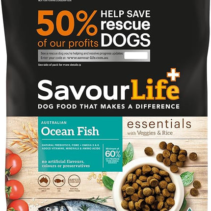 SavourLife Essentials Dog Food, Australian Ocean Fish Veggies & Rice, 3kg