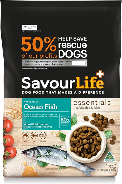 SavourLife Essentials Dog Food, Australian Ocean Fish Veggies & Rice, 3kg