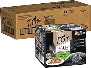 Dine Classic Collection Wet Cat Food Mixed Selection in Gravy & in Jelly 85g Pouch 60 Pack