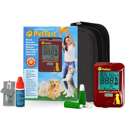 PetTest Pet Glucose Monitor Kit for Dogs and Cats, Blood Sugar Test Meter