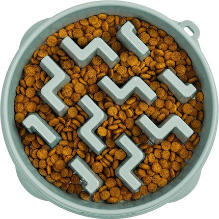 Outward Hound Fun Feeder Slo Bowl, Large Slow Feeder Dog Bowl, 4 Cups, Sage