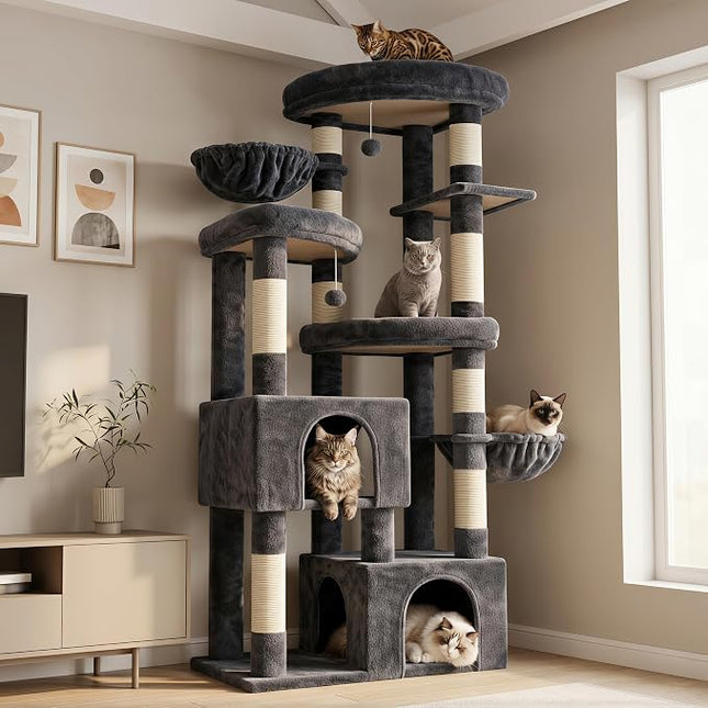 Hey-brother Cat Tree Tower with Tiered Padded Platforms, Condos, MPJ084G