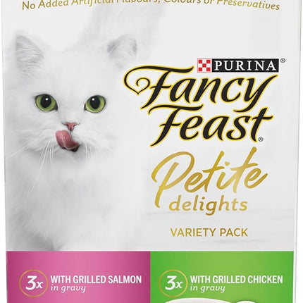 FANCY FEAST Adult Petite Delights Salmon & Chicken Grilled Wet Cat Food 6x50g
