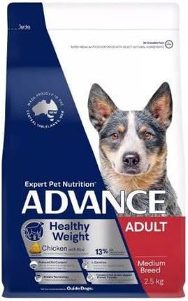 Advance Healthy Weight Adult Medium Breed Chicken with Rice Dog Dry Food 2.5 Kg