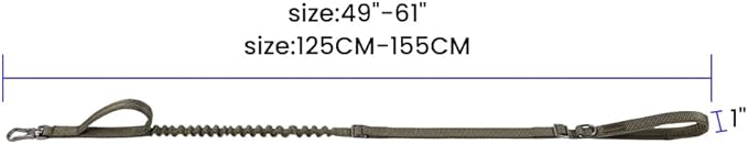 EXCELLENT ELITE SPANKER Tactical Dog Leash Heavy Duty 5-6FT Adjustable No Pull Military Bungee Dog Leash Elastic Leads Rope with 2 Padded Control Handle for Medium Large X-Large Dog(Ranger Green)