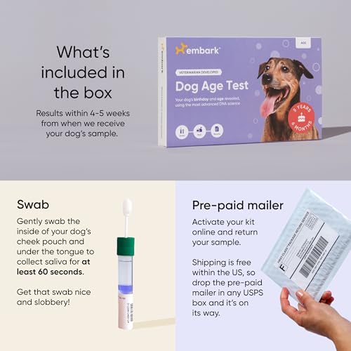 Embark Breed Identification Dog DNA Test & Dog Age Test Bundle - Discover Breed, Ancestry, Relatives, and Birthday