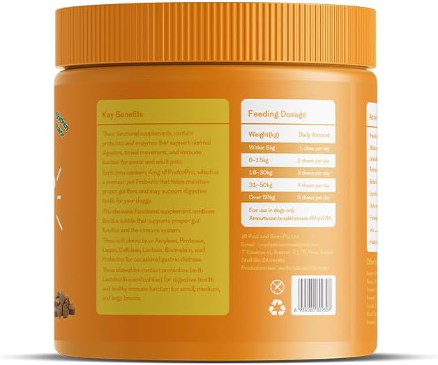 PetPurely Probiotic Chews for Dogs & Cats Gut Health 120 Soft Chews