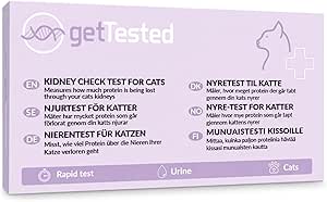 getTested Kidney Test for Cats, 10-Minute Home Urinalysis Kit, UPC Ratio Urine Test Strips for Early CKD Detection, Proteinuria, and Kidney Health Monitoring