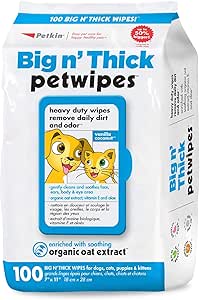Petkin Pet Wipes, 100 Count