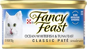 FANCY FEAST Classic Paté Adult Wet Cat Food Ocean Whitefish & Tuna Feast 24x85g