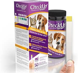 CheckUp Glucose Urine Testing Strips for Cats and Dogs - Detection of Diabetes x 50