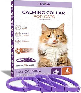 Pheromone Calming Collar for Cats: Breakaway Cat Calming Collar for Anxiety, 4 Pack (Purple)