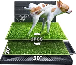 Hompet Dog Potty for Indoor or Porch, 2 Pcs Artificial Grass pads for Small/Medium Dogs