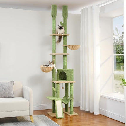 PAWZ Road Adjustable Cactus Cat Tree 85–112" 7-Tier Floor-to-Ceiling Tower