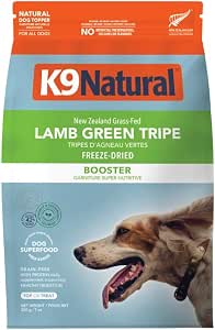 K9 Naturals Freeze Dried Dog Food Topper with Verified Ingredients, Organ Meat Blend for Digestive Support, Human-Grade Freeze Dried Puppy Food & Dog Topping, Lamb Green Tripe, 200g