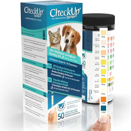 CheckUp Dog and CAT Urine Testing Strips for 10 PARAMETERS 50pk