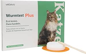 vetevo Worm Test Cat Plus, Includes Giardia, Lungworms Cat, Worm Test for Cats, Result in 24 Hours, All Cats