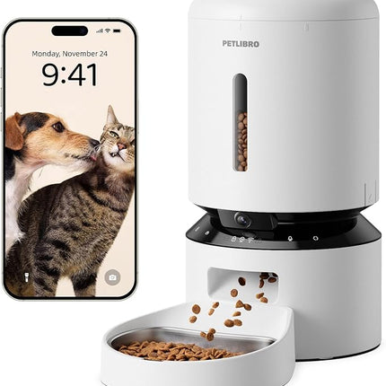 PETLIBRO Automatic Cat Feeder with 1080p HD Camera, AI Motion Detection, Two-Way Audio, and Remote App Control, Granary Smart Camera Pet Feeder