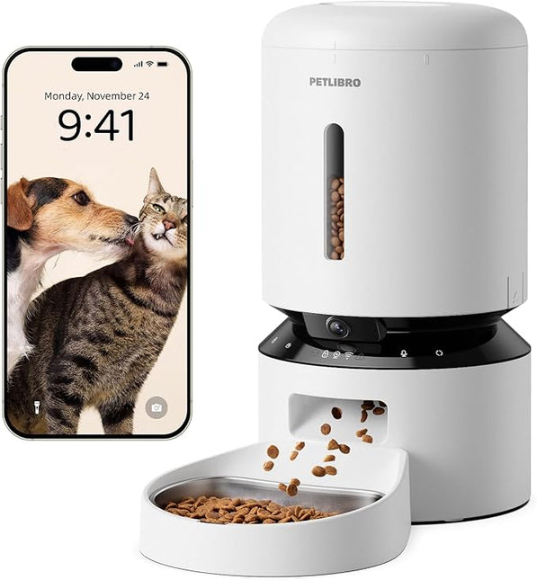 PETLIBRO Automatic Cat Feeder with 1080p HD Camera, AI Motion Detection, Two-Way Audio, and Remote App Control, Granary Smart Camera Pet Feeder
