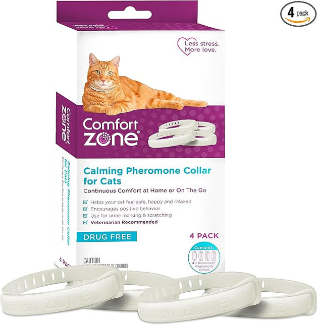 Comfort Zone Cat Calming Collar Value Pack: 4 30-Day Collars