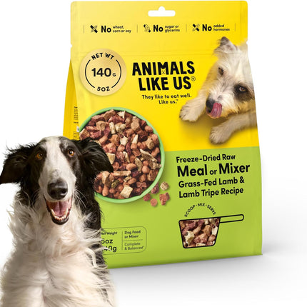 Freeze-Dried Raw Dog Meal Mixer Grass-Fed Lamb and Tripe 140g — Single Protein, Non-GMO, NZ Sourced
