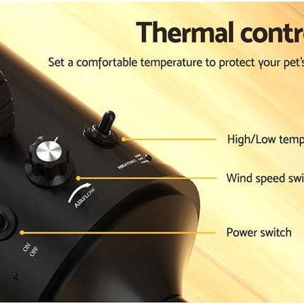 Pet Hair Dryer Dog Cat Grooming Speed Blower Hairdryer Heater Low Noise