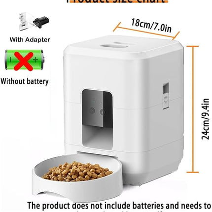 UanTii 2L Smart Pet Feeder Tuya WiFi Automatic Cat Dog Food Dispenser 2L with Food Bowl App Remote Feeding Intelligent Dry Food Dispenser (White)