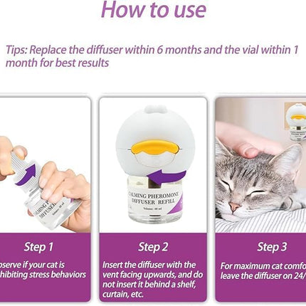 Cat Calming Diffuser, Pheromones cat Diffuser Refill 3 sets