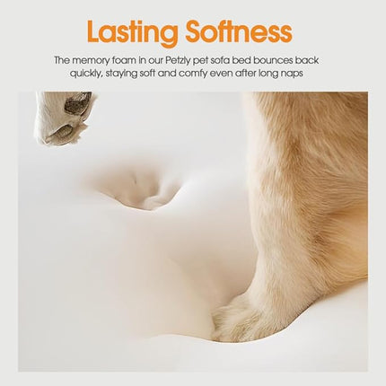 Dog Beds for Medium Dogs, Memory Foam Pet Bed, Orthopedic Dog Beds with Removable Washable Cover, Non-Slip Bottom and Egg-Crate Foam Big Medium Dog Couch Bed, White