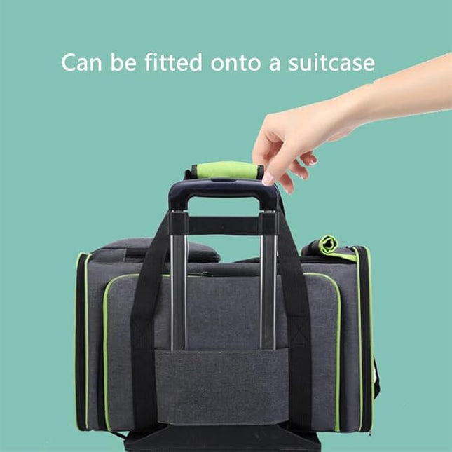 2 Sides Travel Expandable Pet Carrier Bag (Large), Airline Approved Soft-Sided Cat Carrier