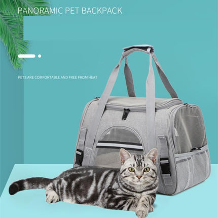 Soft-Sided Cat/Dog/Pet Carrier, Collapsible Pets Travel Carriers for Big Cats/Small Dogs with Shoulder Strap & Removable Mat, Mesh Puppy Carry Bag, Up to 16 Lbs, TSA Airline Approved(Gray)
