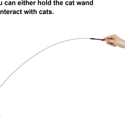 Cat Wand Toys with Suction Cup, Interactive Bird Simulation Cat Toy Set,Cat Teaser Cat Toys,Flexible Steel Wire and 3Pcs Replacement Feather Refills with Bells