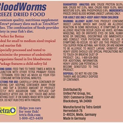 Tetra Bloodworms Freeze Dried Food