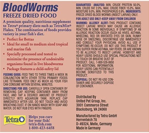 Tetra Bloodworms Freeze Dried Food