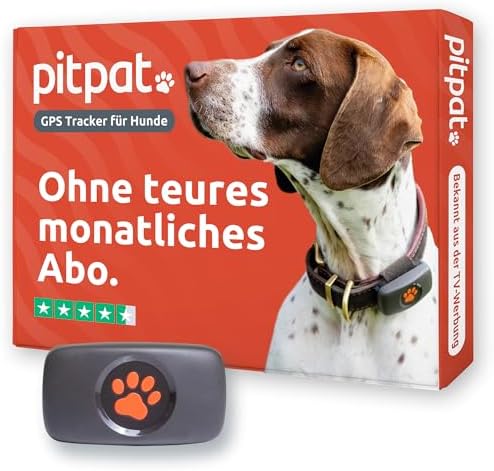 PitPat Dog GPS Tracker -Twin Pack Black and Red - Track 2 Dogs - No Subscription Required - Suitable for All Dogs and Fits All Collars - Smart Activity Tracker, Satellite Tracking with Unlimited Range