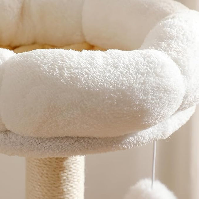 Cat Tree, Cat Tower with Scratching Post, Multi-Level Climbing Tower, Pet Condo House Furniture (135cm)