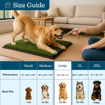 PETMAKER Replacement Artificial Grass Pee Pads – Set of 3 Pads for Puppy Potty Trainer – Dog Housebreaking Supplies for Puppies or Large Dogs by