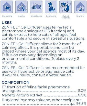 ZENIFEL Gel Diffuser Cat Calming Pheromone|Supports Stress Relief