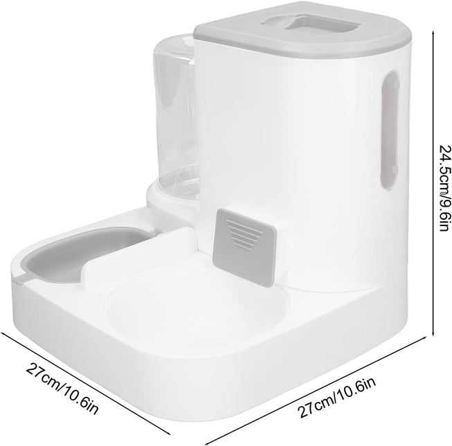 Bewinner Automatic Cat Feeder 2-in-1 One Piece - 1 L Water Bowl and 2.2 L  (Grey)