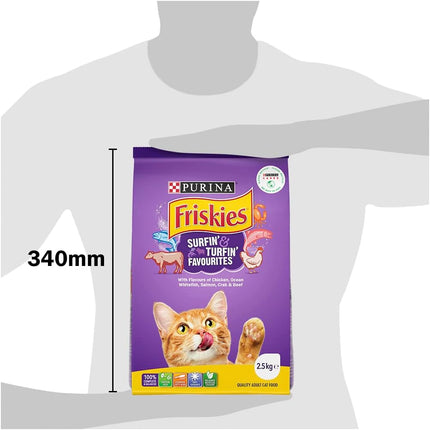 FRISKIES Adult Dry Cat Food Surfin' & Turfin' Favourites 2.5kg