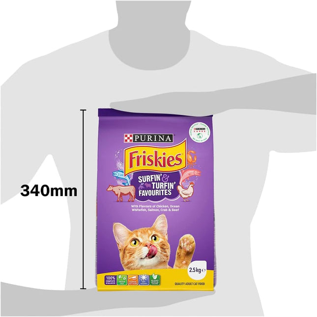 FRISKIES Adult Dry Cat Food Surfin' & Turfin' Favourites 2.5kg