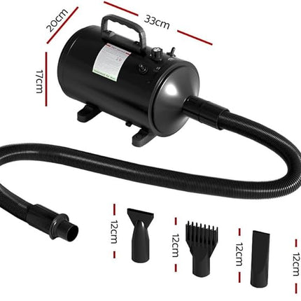 Pet Hair Dryer Dog Cat Grooming Speed Blower Hairdryer Heater Low Noise