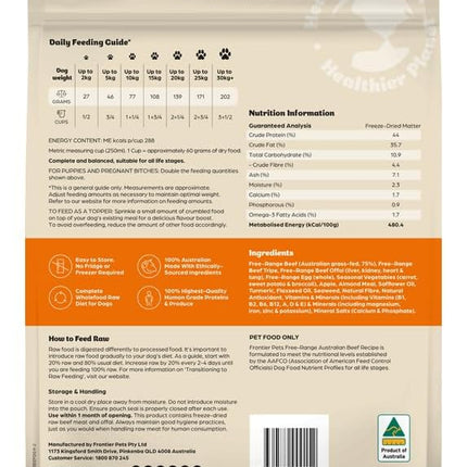 Freeze-Dried Raw Dog Food – Beef – 900g – All Natural, Gluten Free