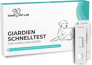 The Home Pet Lab 2 x Giardia Quick Test Dog & Cat - Giardia Test Reliable as Test for Intestinal Parasites and Diarrhoea - For Dogs and Cats with Giardia (2 x Test)