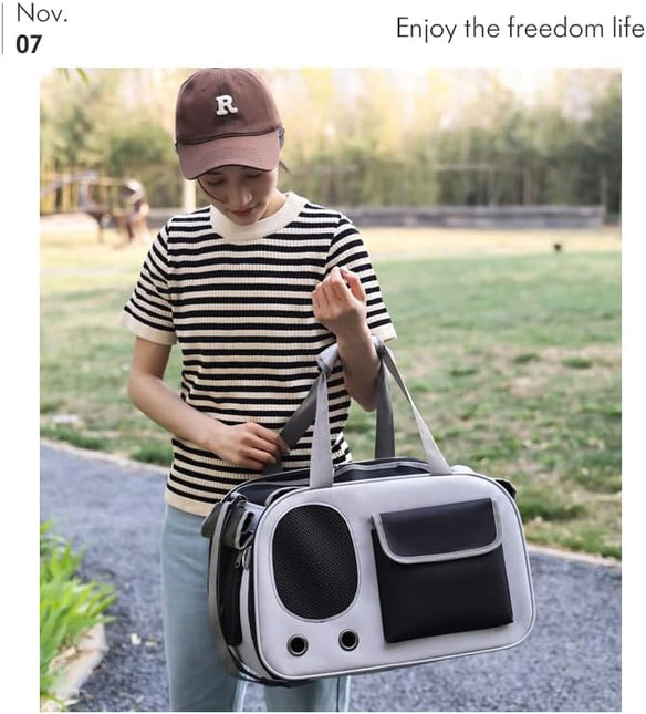 Collapsible Airline Approved Pet Carrier for Cats & Dogs up to 17 lbs